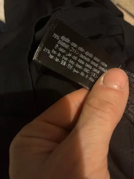 Zara NWT ZW Collection wide leg linen
blend pants with vents black 8092/015 - Picture 10 of 10